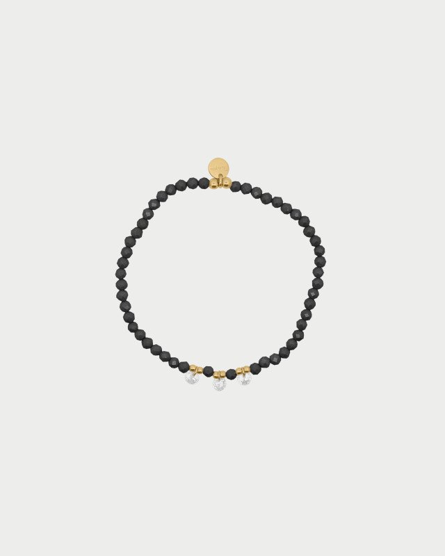 Bracciale elastico zirconi milky - br-031 m1 n au